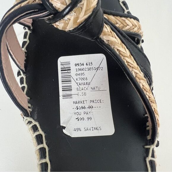 NWOT Kate Spade Y2K Black Wedge Espadrille Sandals - Picture 5 of 7
